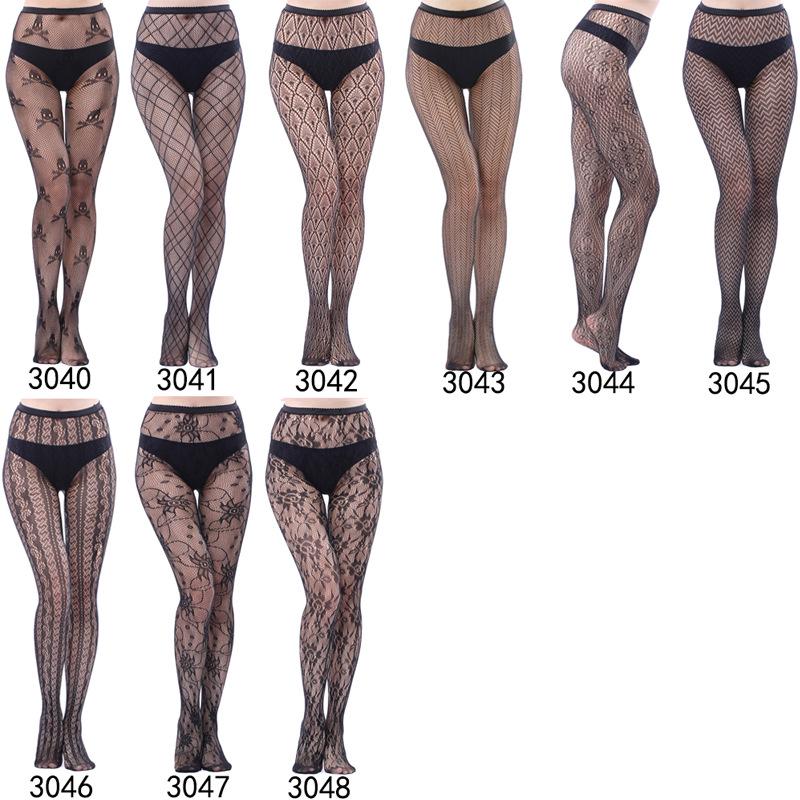 European & American Fashion Fishnet Pantyhose with Sexy Tattoo Lace Design