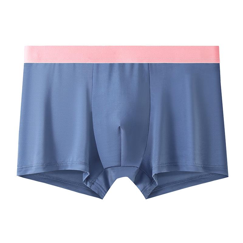 6 PCS Men's Underwear Men's Ice Silk Seamless Boxers Antibacterial and Breathable Teen Boys' Boxer Pants Short Pants Summer Thin Boxers