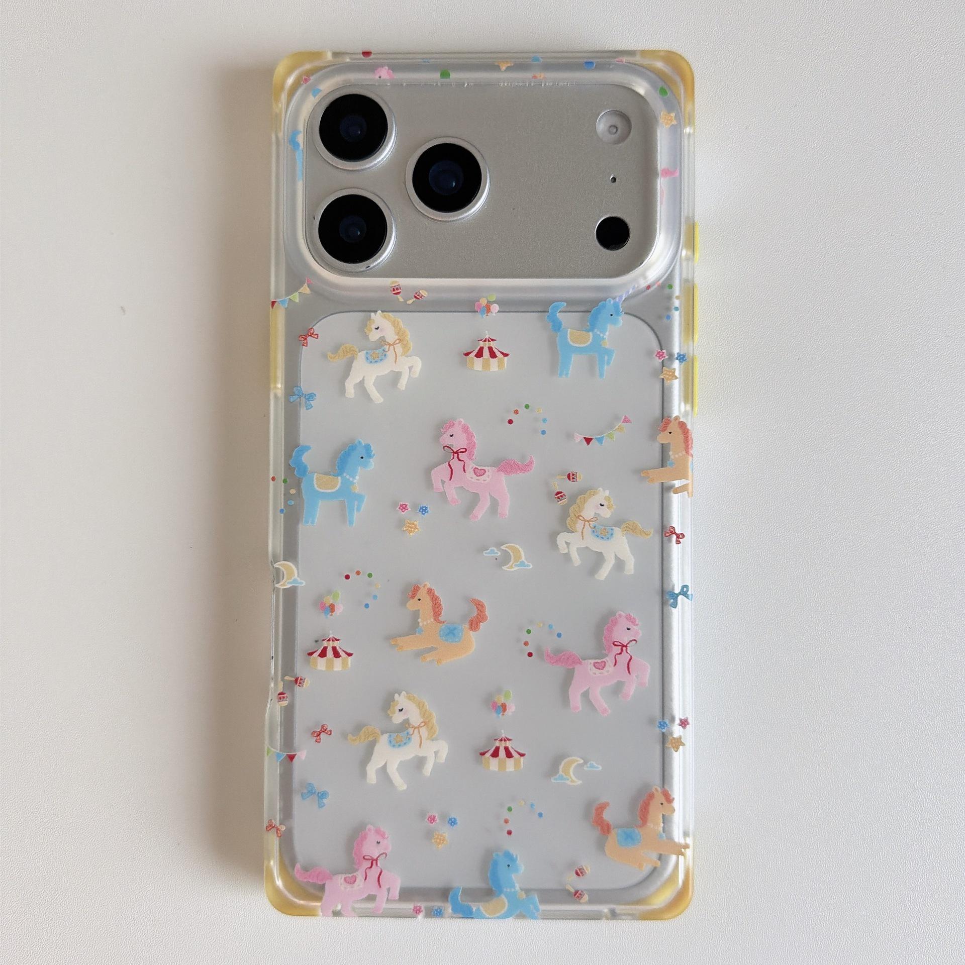 

Colorful Cartoon Pony Anti-Fall Case for iPhone 17 Pro Max/Apple 16 Pro Chain 15 iPhone 16 Pro