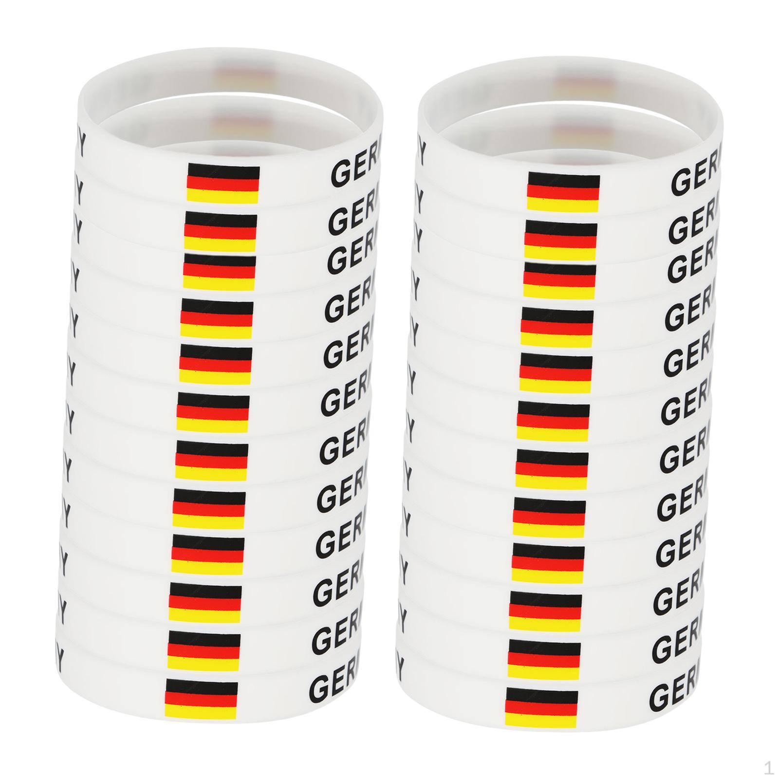 24x Браслеты-флажки силиконовые для подарков на вечеринку, спортивных мероприятий, праздника GERMANY