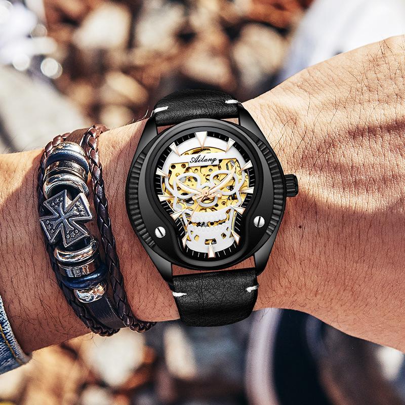 AILANG Skelettuhr Herren Vollautomatische mechanische Herrenuhr Persönlichkeit Modeuhr