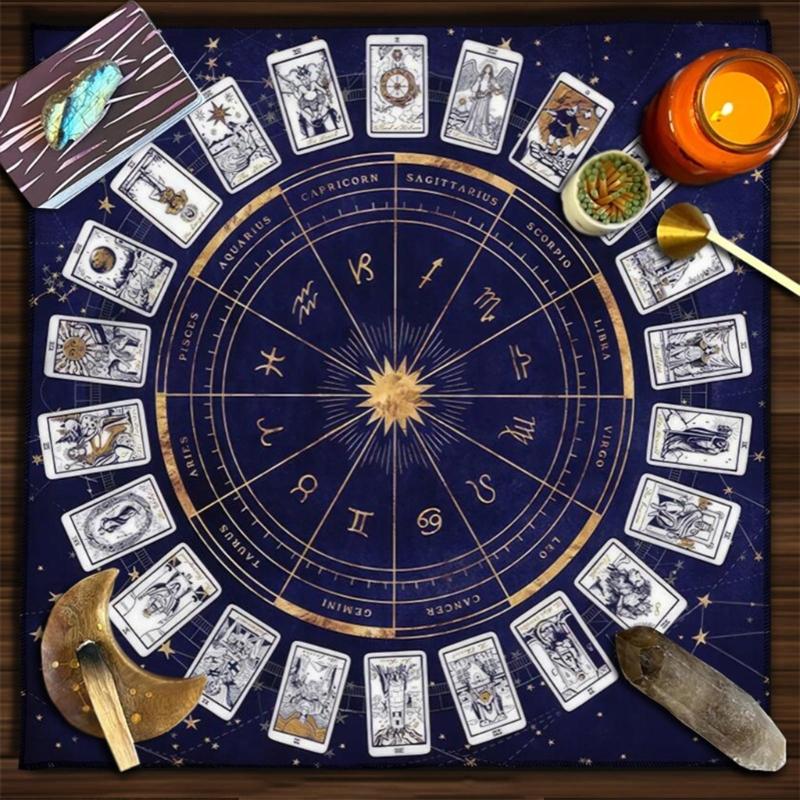 Square Flannelette Tarot Altar Cloth Board Game Pad Astrological Oracles Pad Table Cover Card Mat Divinations Tablecloth