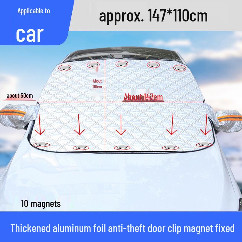 Car Front Windshield Magnetic Sunshade - Blackout, Heat Insulation & Snow Shield  