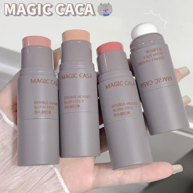 Double-ended Blush Lipstick Stick Multi-purpose Lasting Brightening Lips Cheek Balm Sponge Facial Blusher Girls Korean Cosmetics