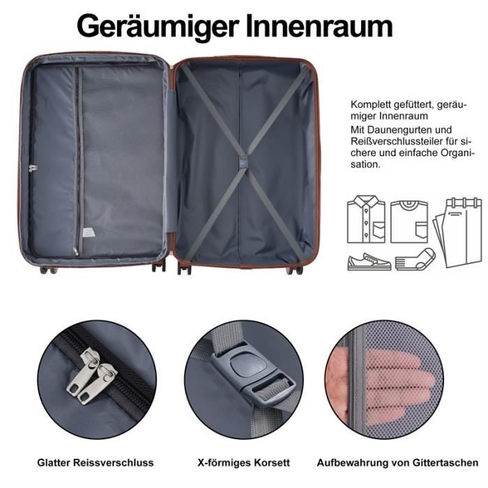 Koffer für den Frachtraum - DREAMMESPACE - 56cm - 2 Stück - ABS - TSA-Schloss - 4 leise Rollen