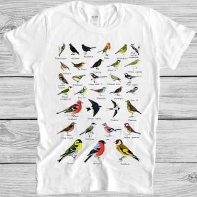 Garden Birds T Shirt British Cool Gift Tee M347