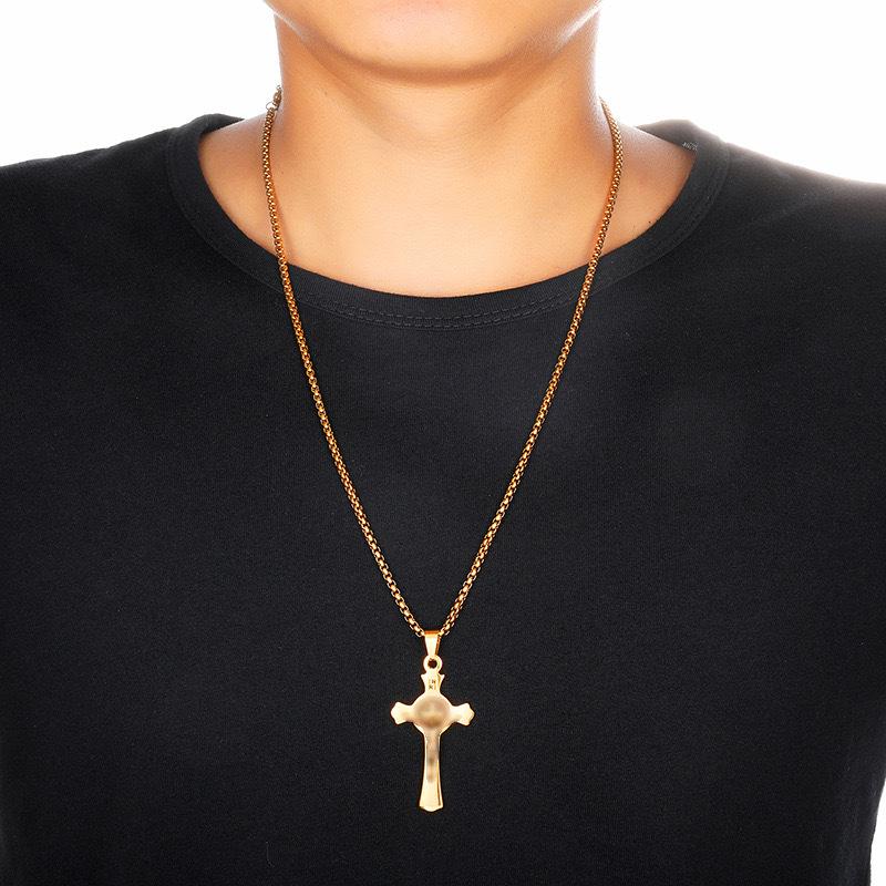 2026 Simple Wind Cross Necklace Retro Personality Trendy Men's and Women's Pendant Jewelry