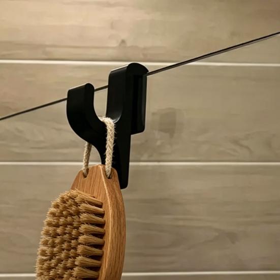 Shower Hook Plastic Anti-Slip Compression Resistant Hook Within 8mm Glass Door Drill-Free Installation Hook for Bathroom