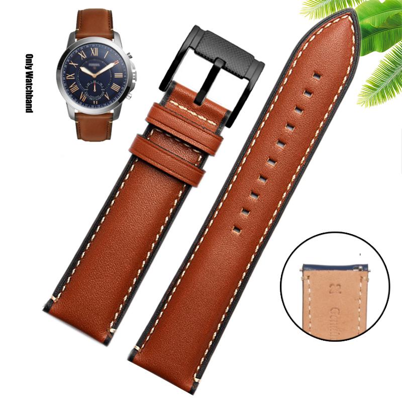 Genuine Leather 22mm Watch Strap for FOSSIL FS4835/FS5237/ME3052/FTW1114 Cowhide 20mm Watch Band Replace Waterproof Bracelet Men