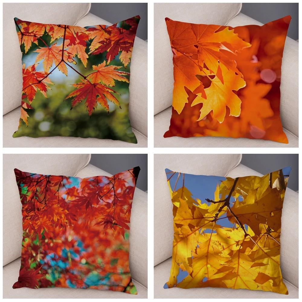 Herbst Ahornblatt Druck Kissenbezug Büro Wohnzimmer Zuhause Kissenbezug Auto Ornamente