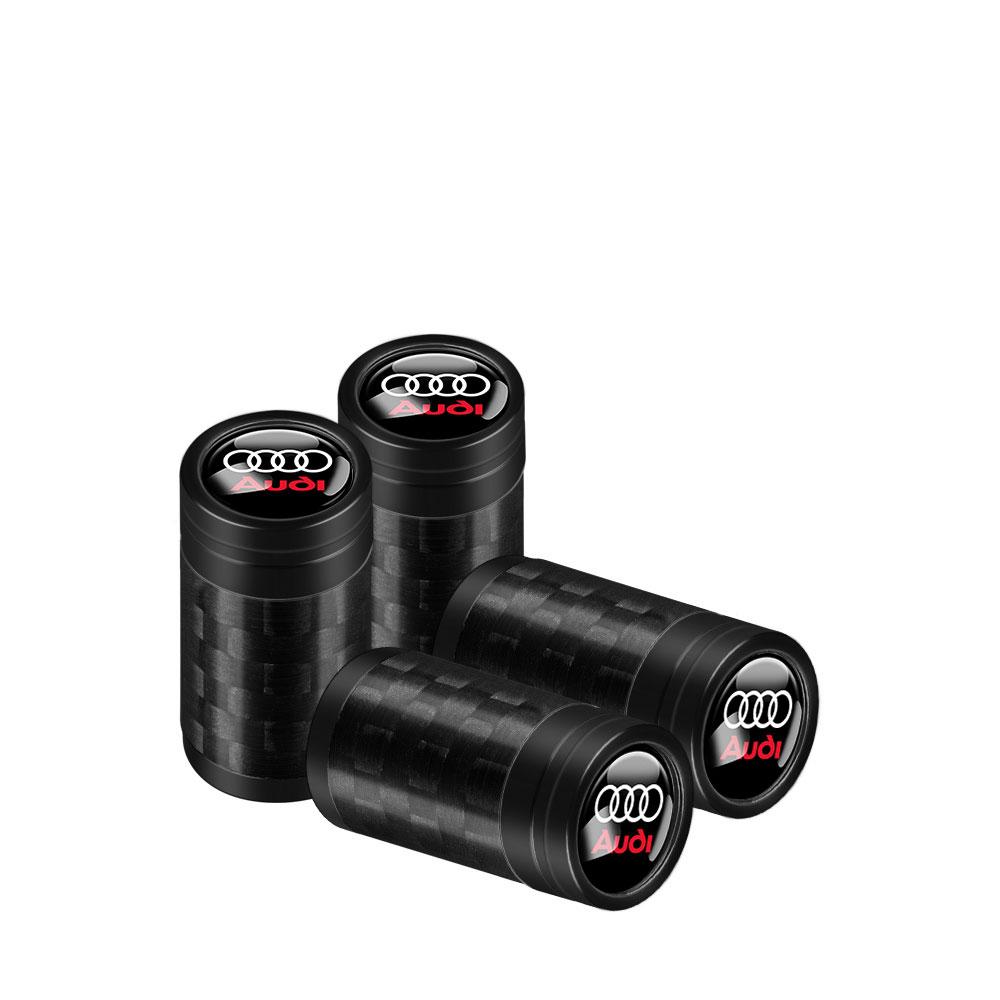 Szénszálas Fém Autókerék Gumiabroncs Szelepfedelek Gumiabroncs Felni Szelepszár Borítások Légporvédő AUDI SLIEN S RS TT QUATTRO A1 A2 A3 A4 A5 A6 A7 A8 modellekhez