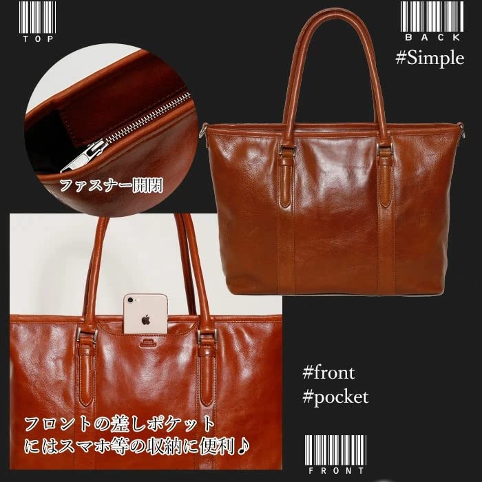 Genuine Leather A4 2way Business Tote Bag [Seeker] SKB-018SD2 Men's (Green)