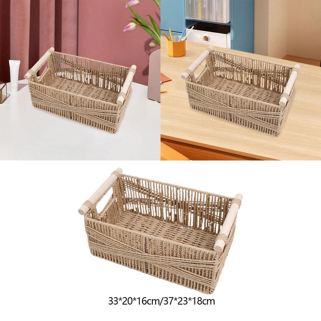 Arbeitsplatten-Aufbewahrungsbehälter für Toilettenpapier mit Holzgriff, Organizer für Obst und Kosmetika