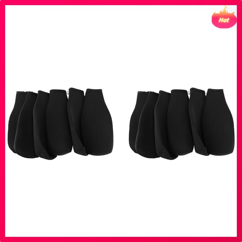 12 Pack Beer Bottle Cooler Sleeves Keep Drink Cold Zip-Up Extra Thick Neoprene Insulated Sleeve Cover Black