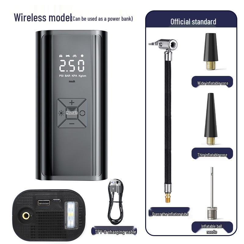 Wireless Handheld Portable Car Tire Inflator - Dual Mode Electric Pump