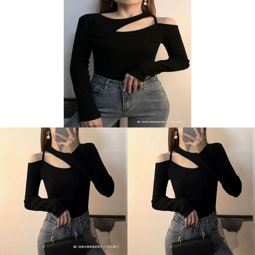 Spring Off Shoulder Tshirt For Women With Embroidered Detailing And Oversize Fit