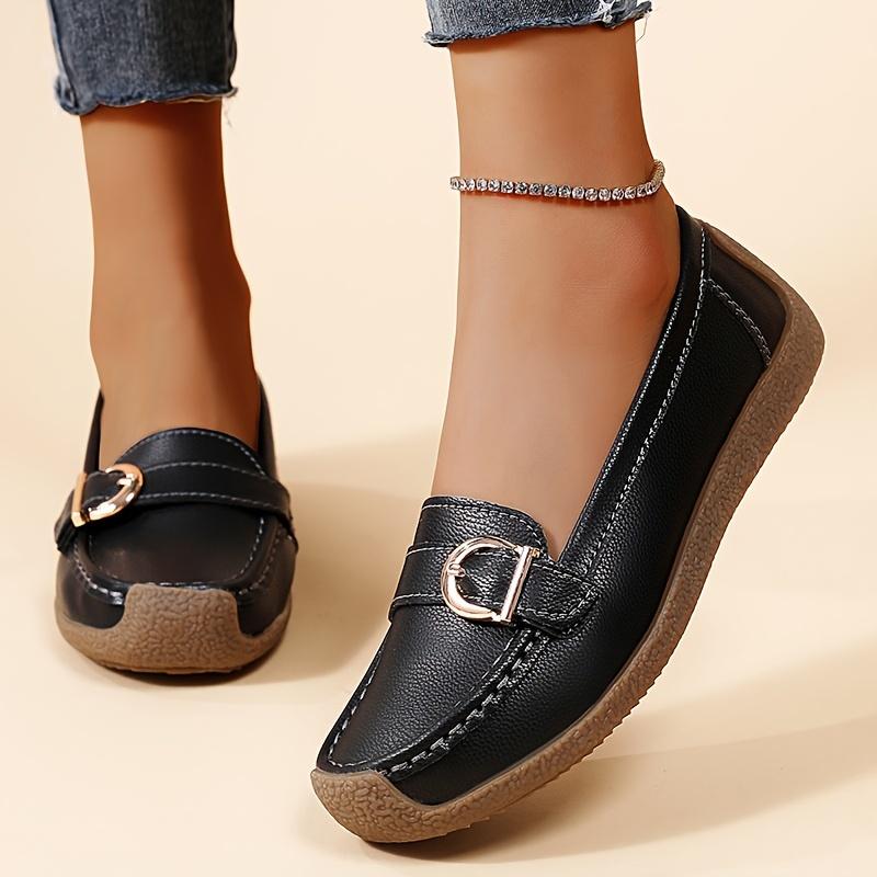 Solid Color Loafers Lightweight Comfortable Casual Shoes For Spring Season Women
