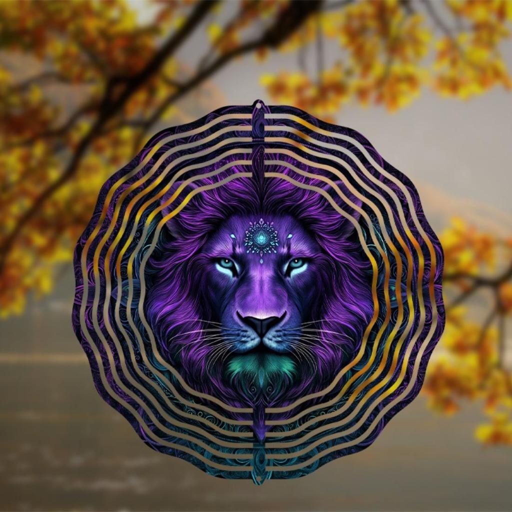 10-Inch Vibrant Animal & 2D Mandala Wind Chimes - Battery-Free, Perfect for Outdoor Decor & Holiday Gifts