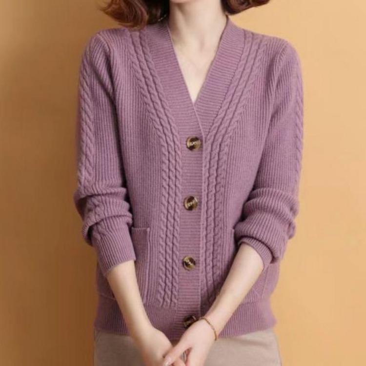 Warm Soft Fall Winter Sweater Coat Loose One Size Lady Cardigan Jacket Long Sleeve Thick Knitted Elastic Buttons Single Breasted