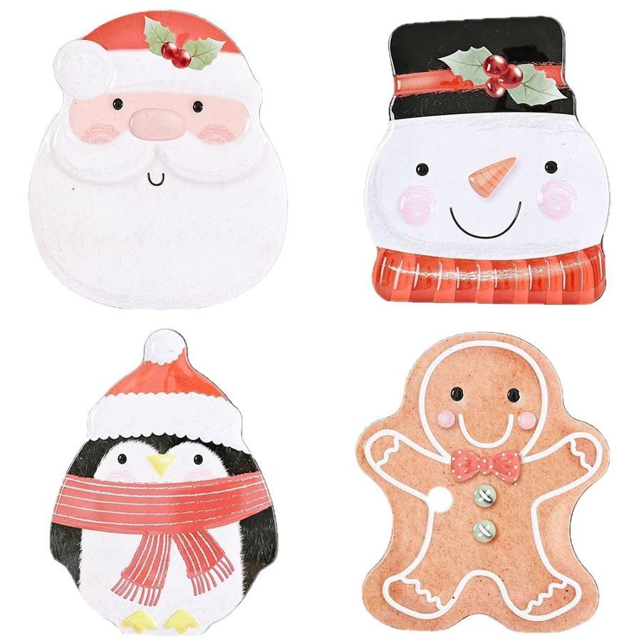 Christmas Gingerbread Man Candy Tin Box Metal Gift Container For Treats Cookies Xmas Holiday Party New Year Packaging Decor