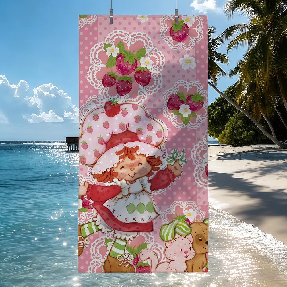 Cute S-strawberry Cartoon S-shortcake-S Towel Quick Drying Beach Towels Are Suitable For Swimming Pools Camping Yoga And The Gym