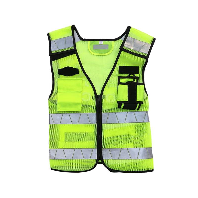 Deaite High-Visibility Multi-Pocket Mesh Reflective Safety Vest L