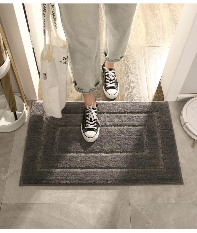 Bathroom Mat Floor Mat Indoor Non-Slip Double Frame Door Mat Resist Dirt Absorbent Bath Shower Fur Foot Mats  bathroom rug