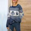 Women Christmas Sweater Long Sleeve  Christmas Tree Knitting Sweater Tops