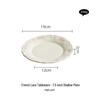Hand-Painted Floral Tableware: French Countryside Plate & Lace Ceramic Rice Bowl