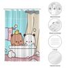 PO01 Shower Curtain Bathroom  Cute Bear Pnada Bubu Dudu Decor Modern Household Items Bathroom Curtain Graduation Gift Festival
