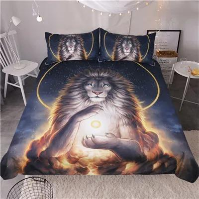 3D Print Wolves God Beding Set Set Usa King Quen Double Ful Twin Single Sized Dimensions Polyester Comfortable Quilt Cover Set