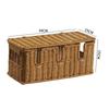 Woven Rattan Cable Management Box Decorative Power Strip Organizer with Cord Openings Enclosed