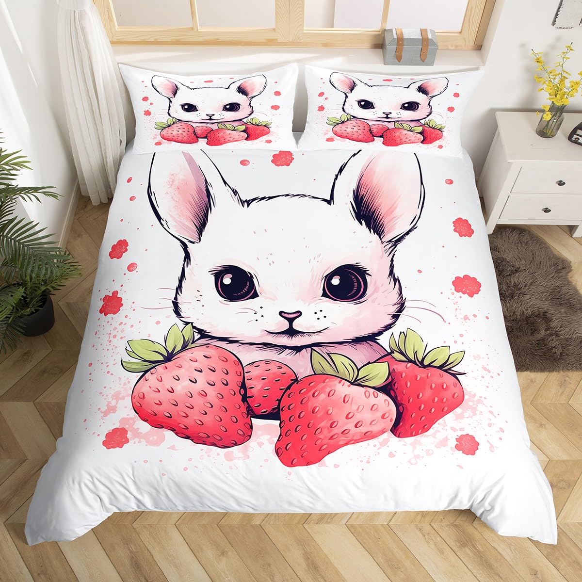 Пододеяльник с изображением мультяшного кролика — фото 17