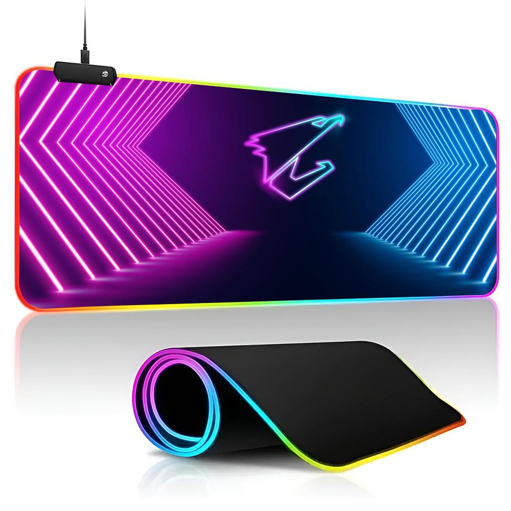 

Aorus Килимок для миші RGB Комп ютерний килимок для миші Ігрові килимки для клавіатури 900x400 XXL LED Ігровий Великий килимок для миші із замковим краєм RGB600x300x3mm