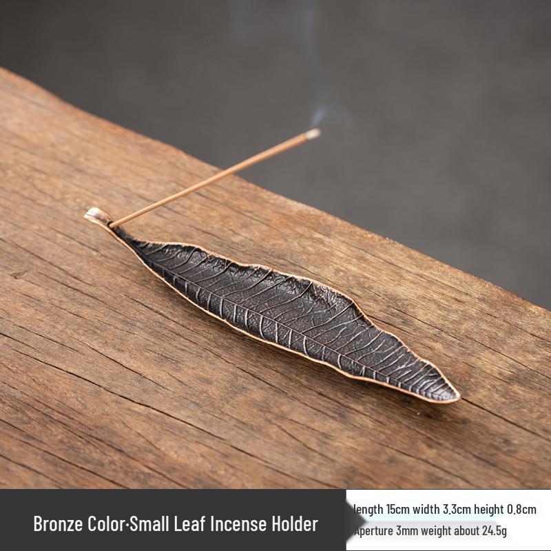 Antique Bodhi Leaf Incense Holder - Japanese-Inspired Aromatherapy Stand