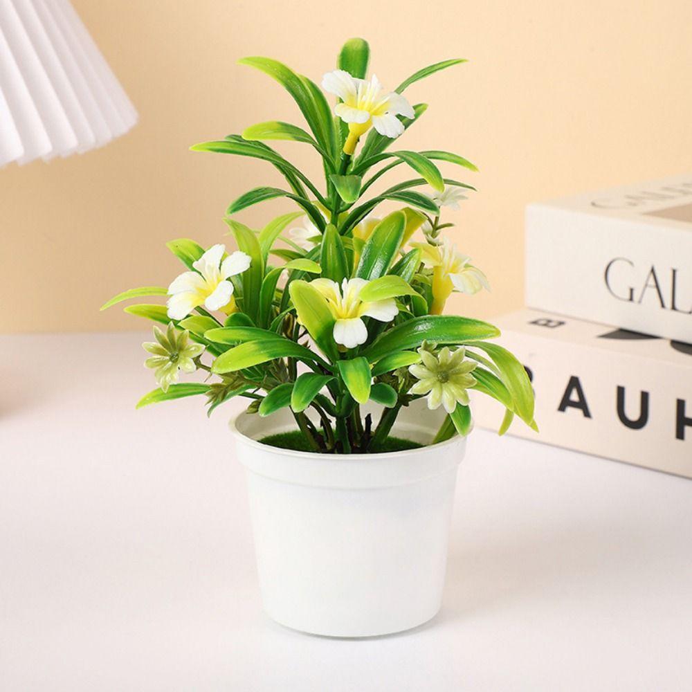 Plastic Morning Glory Artificial Potted Plants Multicolor Faux Bonsai  Home Decoration