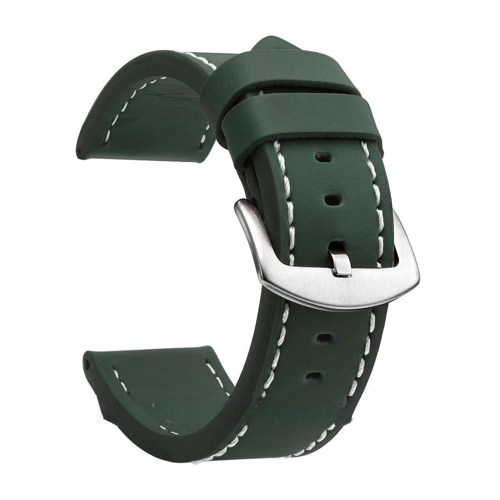 Genuine Leather Watch Strap - Universal Fit, Quality Assurance, Available In 18mm, 20mm, 22mm, and 24mm Sizes KTY