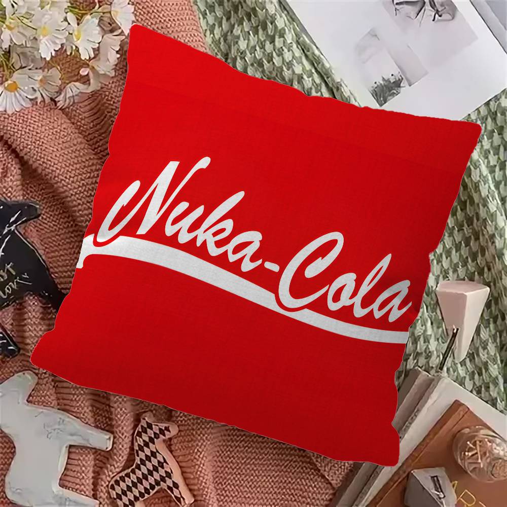 Vintage Nuka C-Cola Pillow Covers Cartoon Sofa Decorative Home Double-Sided Printing Short Plush Cute Cushion Cover