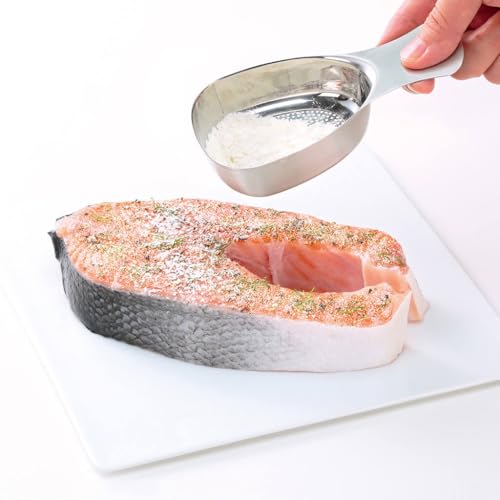 Marna Stainless Steel Flour Sifting Spoon (Dishwasher Safe) with Scale (For Flour, Sugar, Powder, etc.) - Easy to Scoop, K663