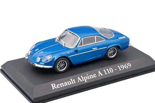 

Renault Alpine A110 1969 (Black Wheels) 1/43 Scale Diecast Model Car with Case [Imported]