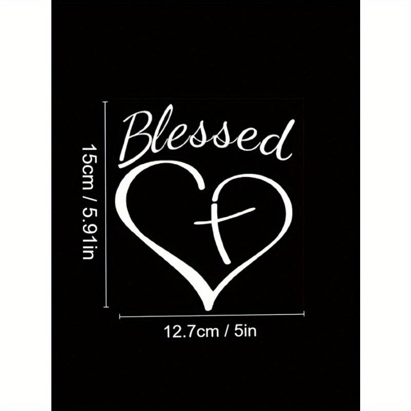 Show Your Faith with This Stylish Heart and Cross Decal Sticker for Cars, Trucks, and Laptops!