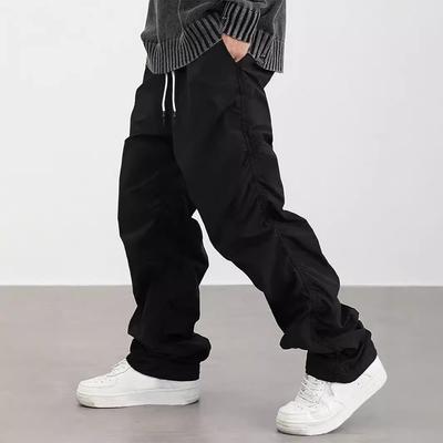 Autumn And Winter Men'S American High Street Casual Overalls Men'S Solid Color Straight Loose Parachute Pants Trousers Men'S