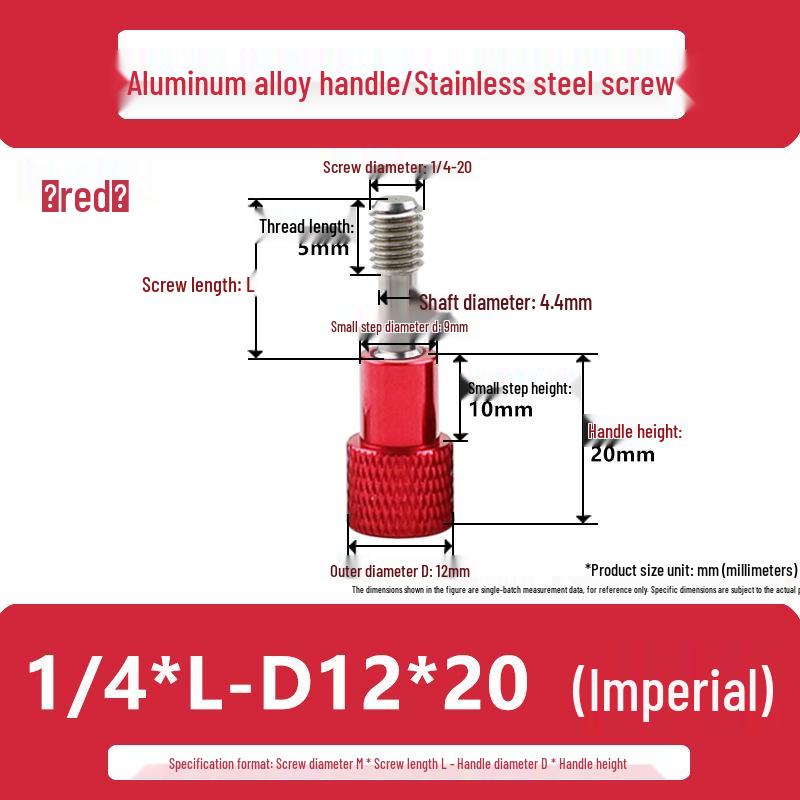 Imperial Stainless Steel Camera Mount Locking Bolt with Aluminum Alloy Handle