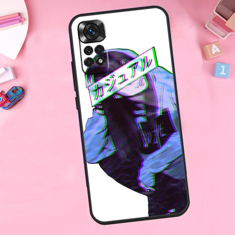Sad Anime Aesthetic Senpai For Xiaomi Redmi Note 14 13 10 11 12 15 Pro Plus Phone Case For Redmi 15C 13C 12C 10C 14C 15