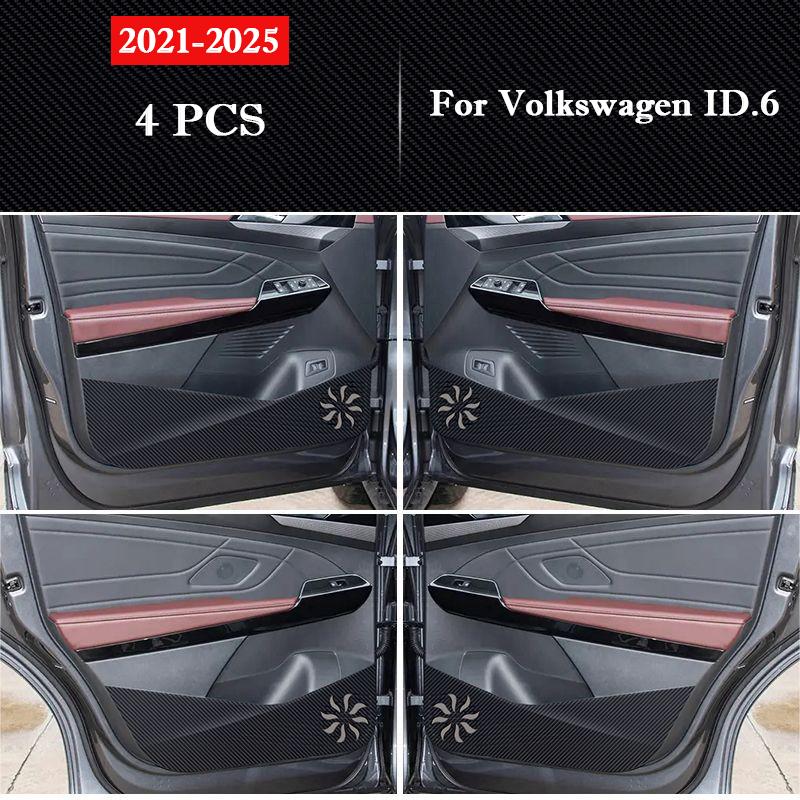 For Volkswagen ID.6 Crozz 2026-2026 Car Door Anti Kick Pad Protection Sticker Carbon Fiber Scratch Resistant Film Accessories