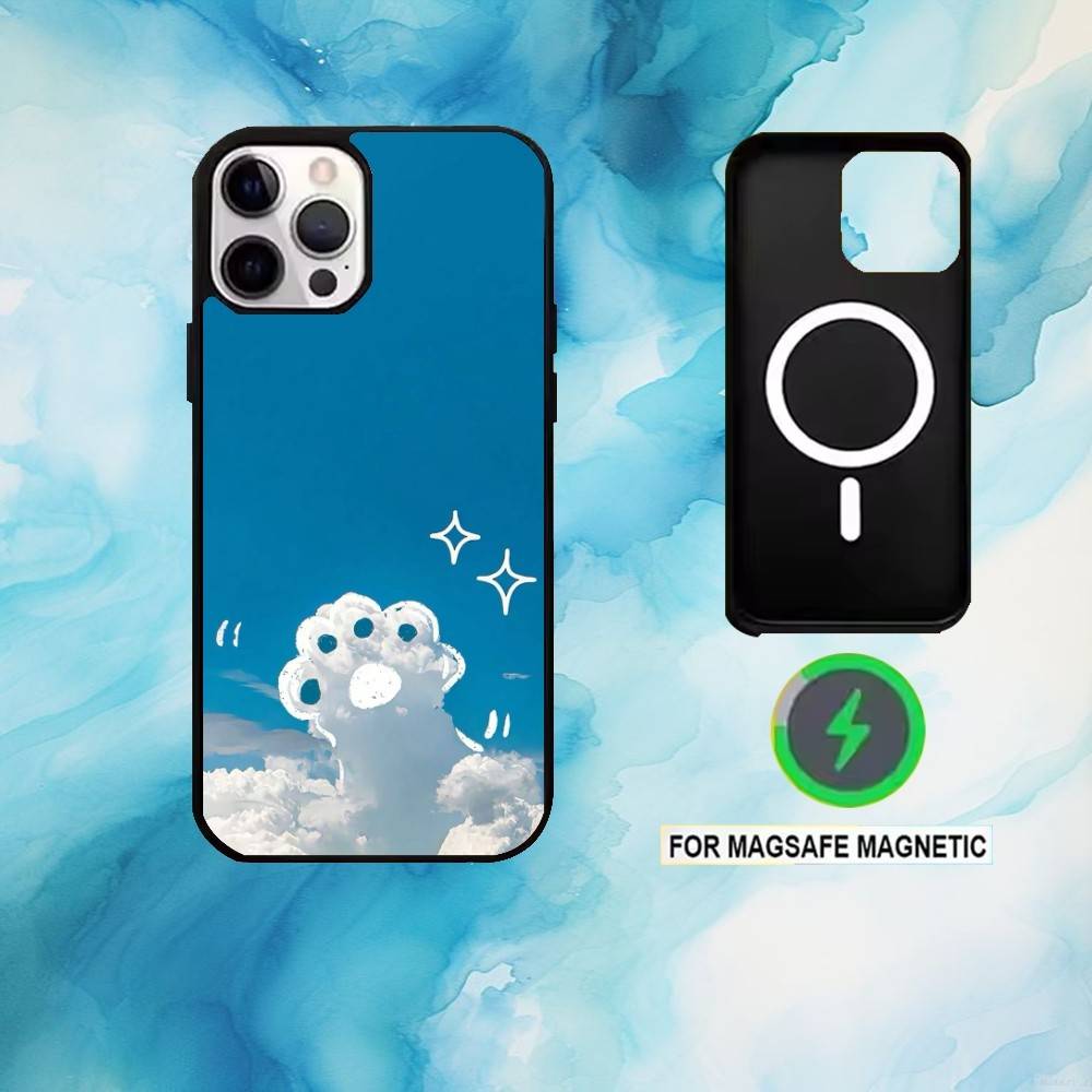 Cloudy Whimsy Phone Case For iPhone17,16,15,14,13,12,11 Plus,Pro Max Magnetic For Magsafe Wireless Charging