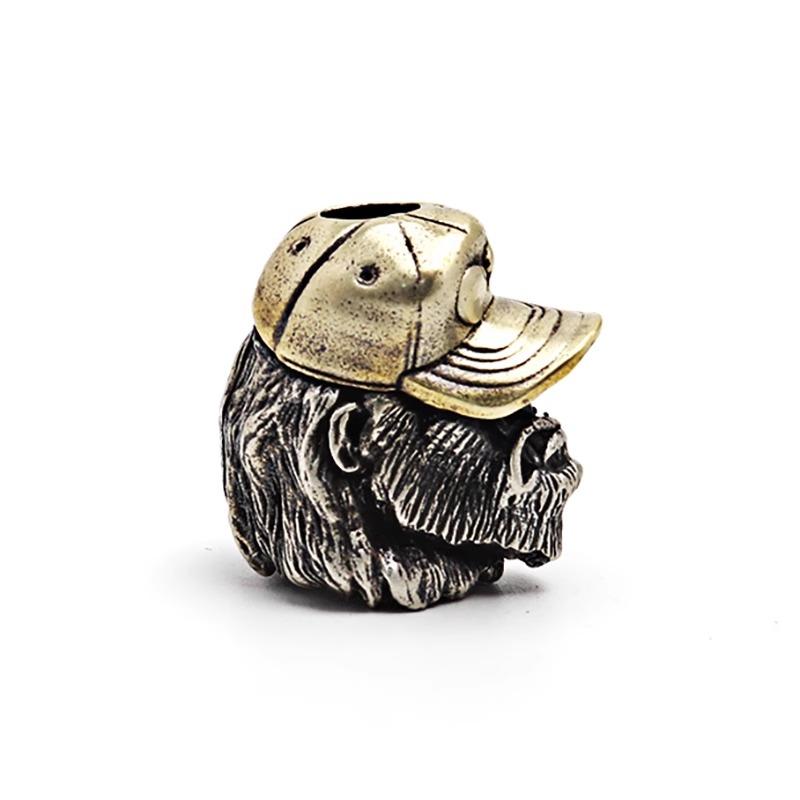 1pcs 5.5mm Hole Vintage Brass Aged Orangutan Hat DIY Accessories Keychain Necklace Beading Home Decorations Universal Pendant Backpack Charm