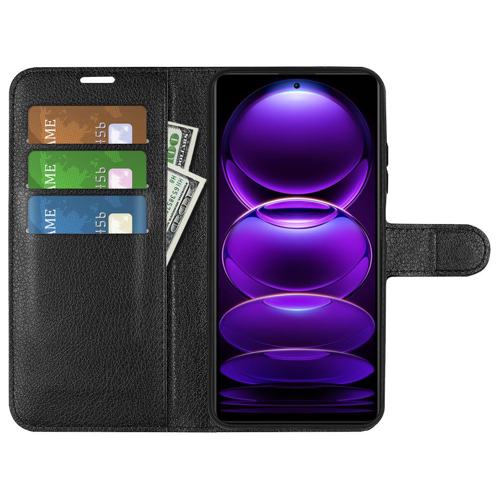 For Xiaomi Redmi Note 12 Pro+ 5G Litchi Texture Wallet Phone Cover with Stand