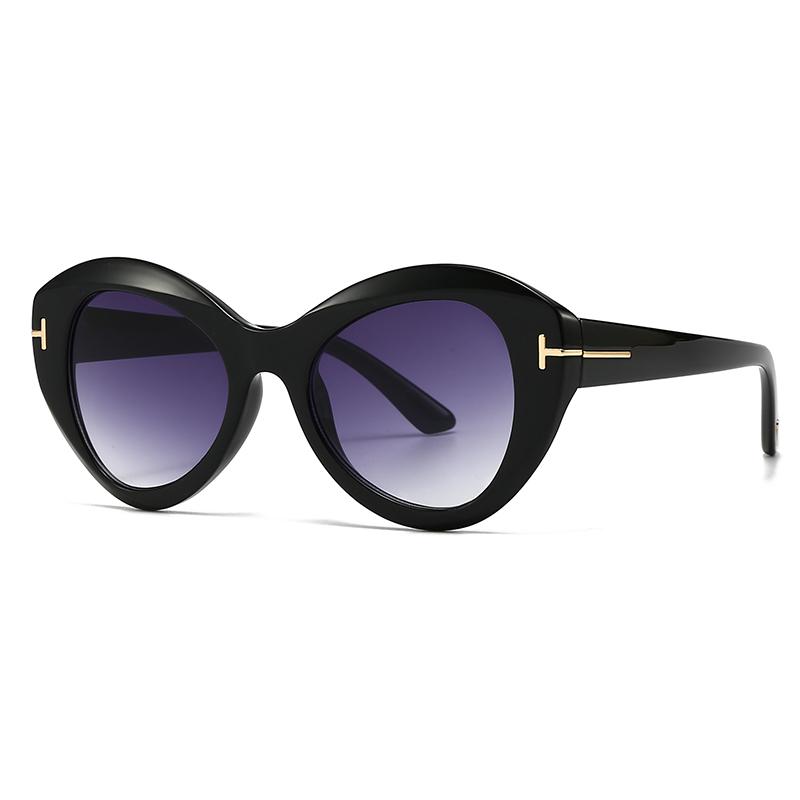 Trendy Modern Charm Sunglasses Polygonal Catwalk T-Shaped Sunglasses 2408