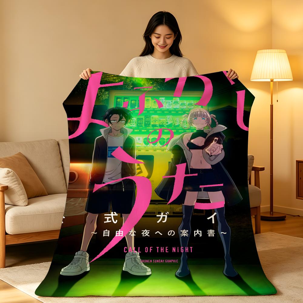 Anime N-Nazuna N-Nanakusa Throw High-Density Short Plush Blanket Soft Skin-Friendly for Sofa Nap Air-Conditioned Room